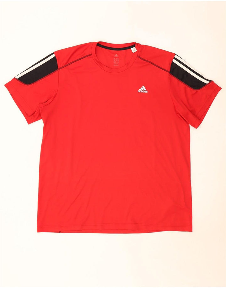 ADIDAS Camiseta Climalite para hombre Top 2XL Poliéster color block rojo