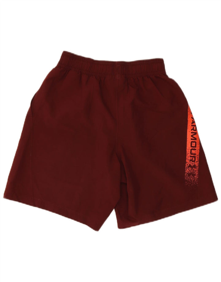 Under Armour Hombre Pantalones cortos deportivos con estampado de poliéster con bloques de color granate pequeño