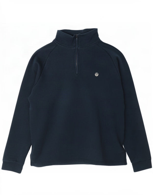 North Sails Mens Zip Neck Sweatshirt Jumper XL Navy Blue Cotton