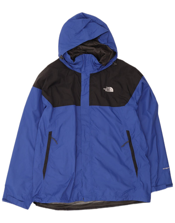 The North Face Chaqueta impermeable con capucha Hyvent para hombre UK 42 XL Azul Colorblock