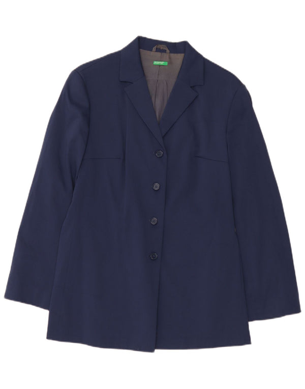 Abrigo Benetton Mujer IT 44 Medio Azul Marino Poliéster