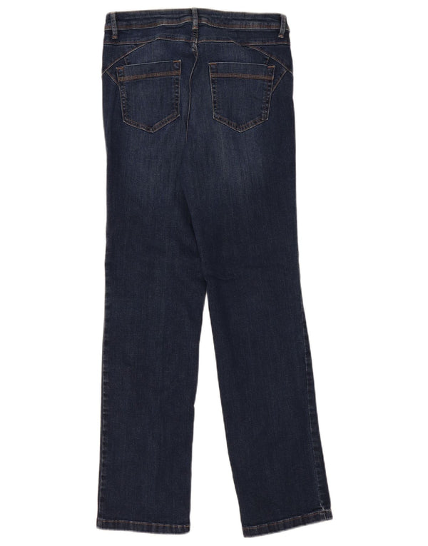 Marks & Spencer Vaqueros rectos para mujer UK 10 Small W28 L28 Azul marino Algodón