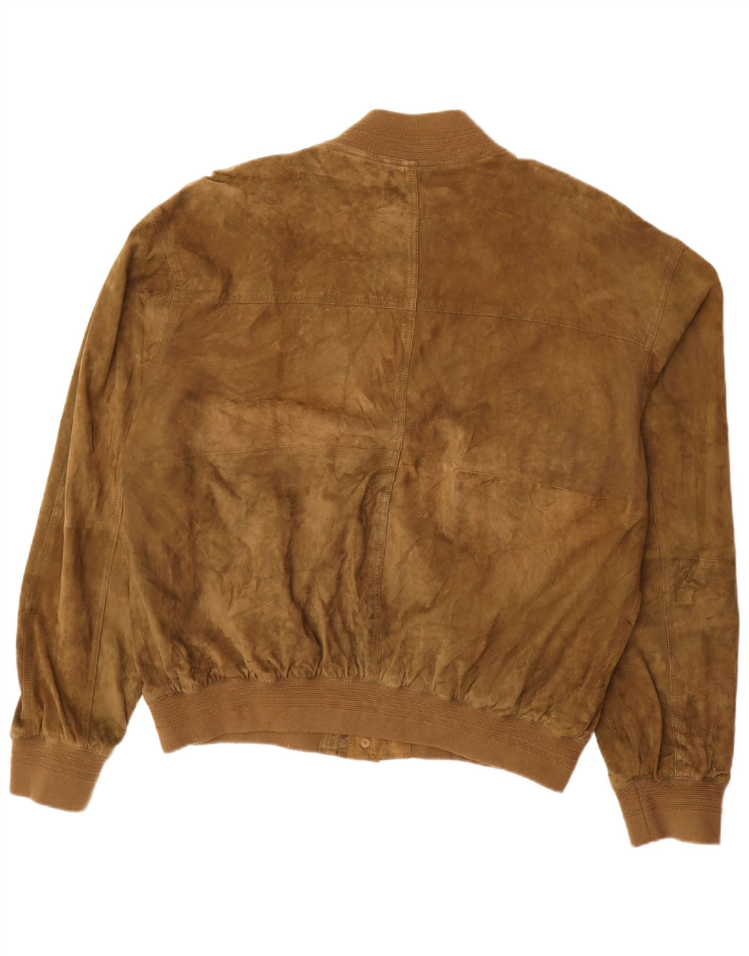 Vintage hombres ante chaqueta Reino Unido 42 XL cuero caqui