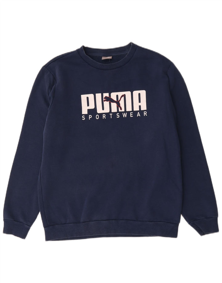 Puma Hombre Sudadera Gráfica Jumper Medium Azul Marino Algodón