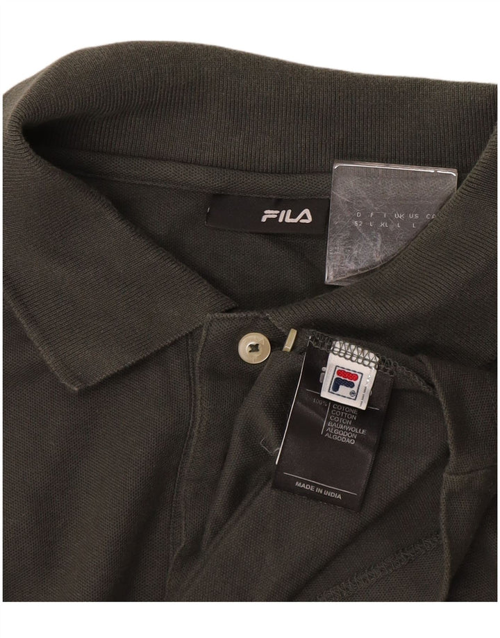 FILA Polo para hombre de algodón gris grande