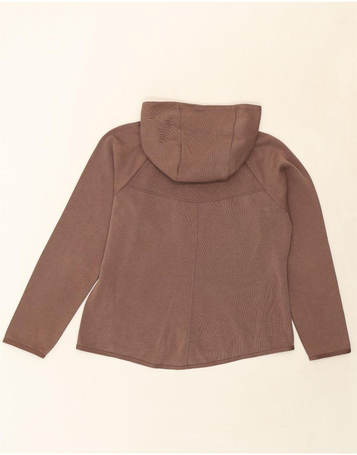 NIKE Womens Zip Hoodie Sweater UK 16 Large Brown Vintage Nike and Second-Hand Nike from Messina Hembry 