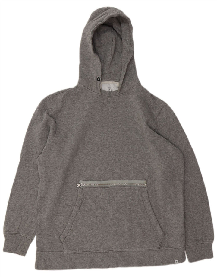 JACK & JONES Hombre Sudadera con capucha gráfica Jumper Large Gris Algodón