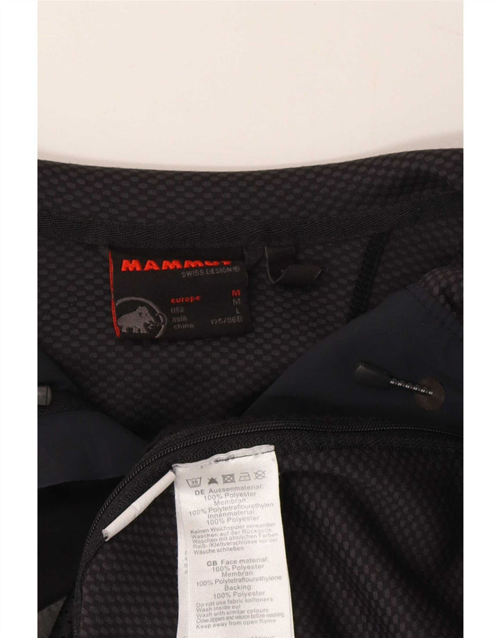 Chaqueta cortavientos con capucha Mammut para mujer UK 44 Mediano Poliéster negro