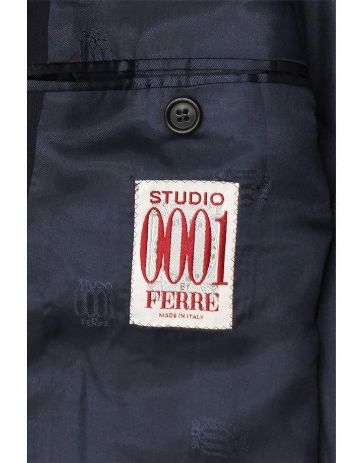Ferre Chaqueta tipo blazer de 2 botones para hombre IT 54 2XL Lana virgen azul marino