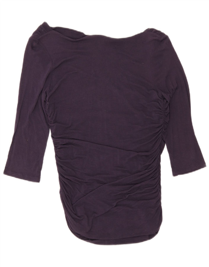 Phase Eight Top de manga 3/4 para mujer con hombros descubiertos UK 42 Viscosa morada mediana