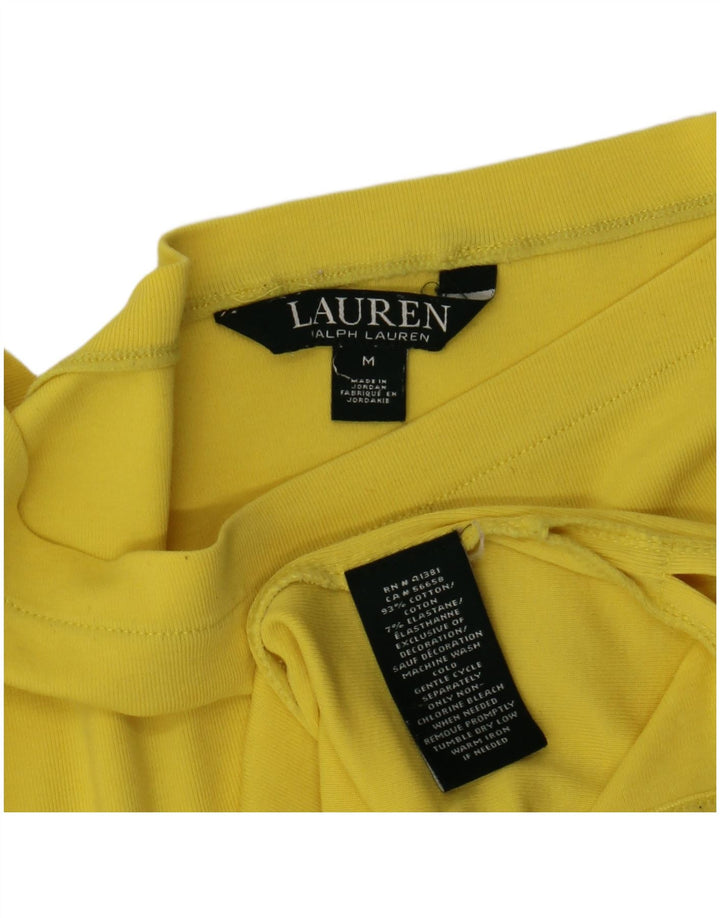 Ralph Lauren Blusa para Mujer Top UK 12 Algodón Amarillo Medio
