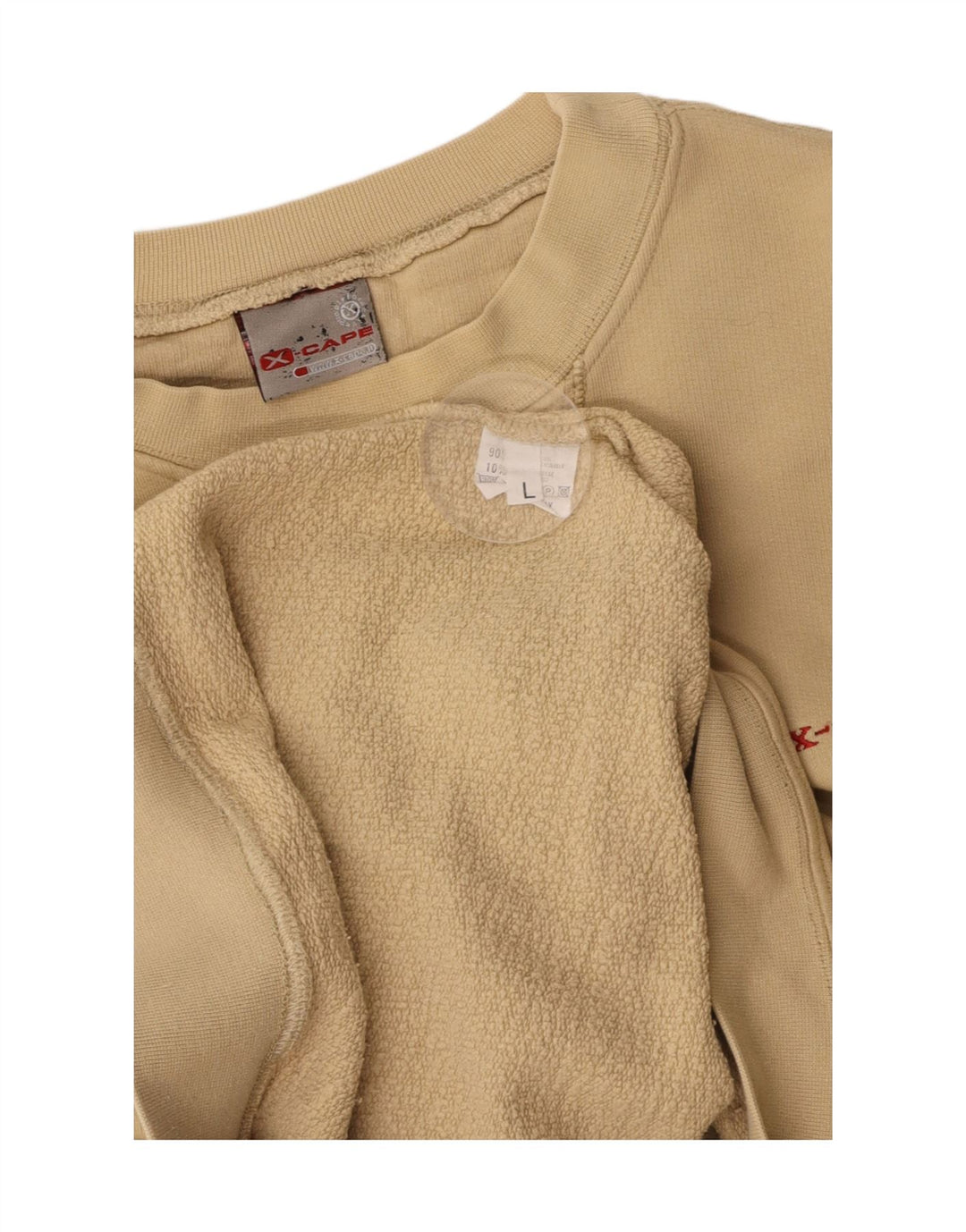 X-CAPE Hombre Sudadera Jumper Large Beige Algodón