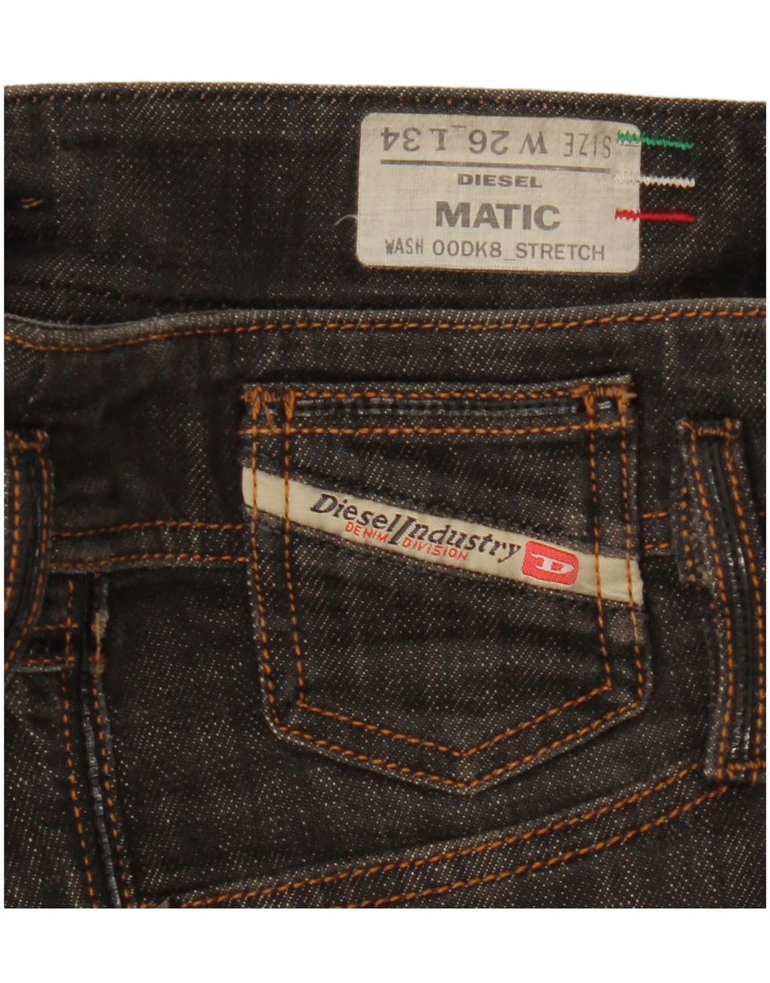 Diesel Mujer Matic Vaqueros Rectos W26 L31 Algodón Negro