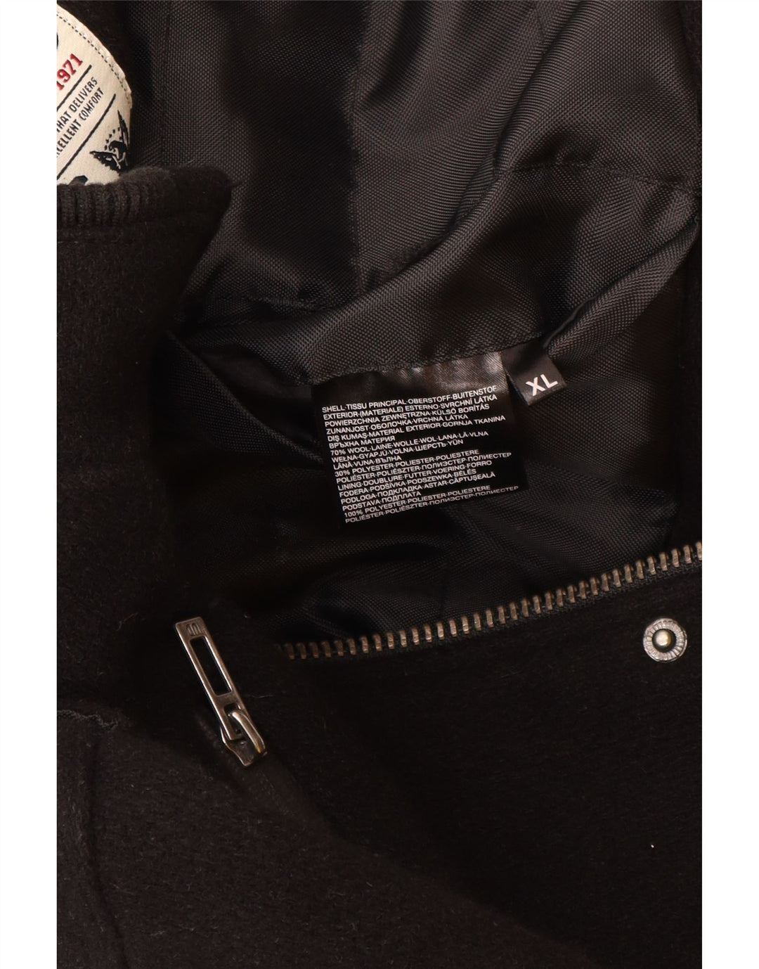 ANGELO LITRICO Chaqueta bomber militar para hombre UK 42 XL Lana negra