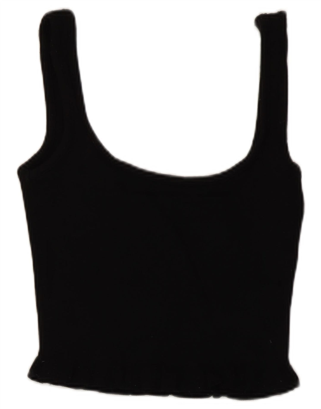 Zara Mujer Crop Top UK 8 Small Viscosa Negra