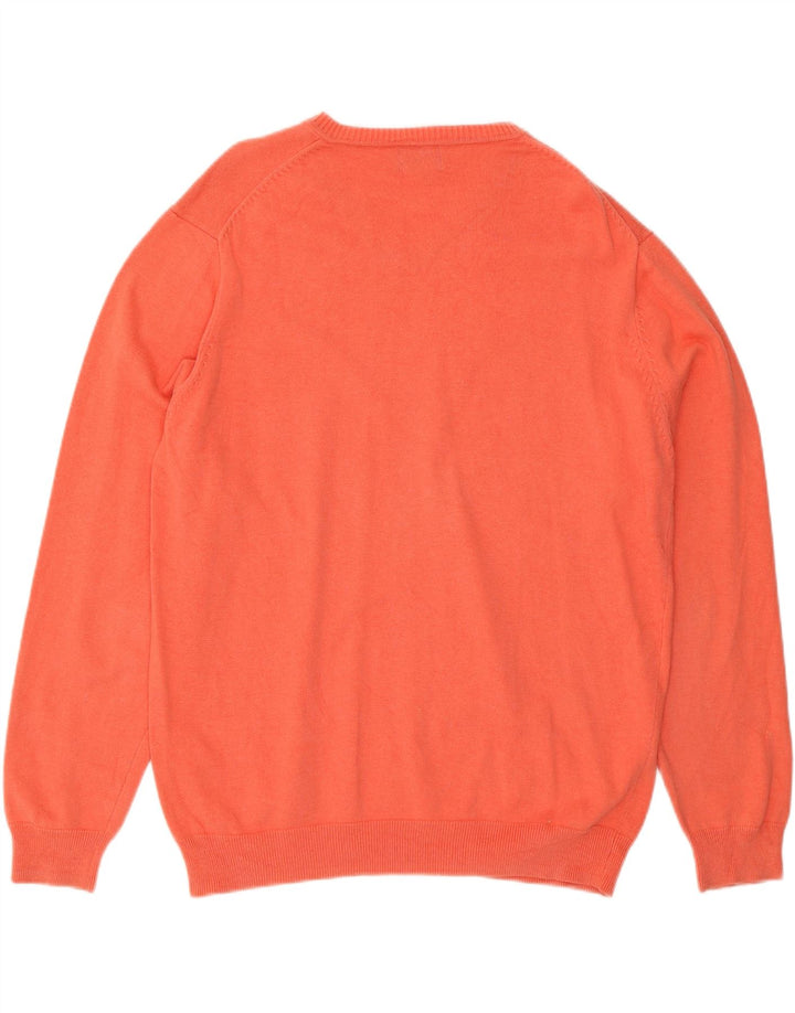 MASSIMO DUTTI Jersey Con Cuello En V Hombre Large Rosa Algodón