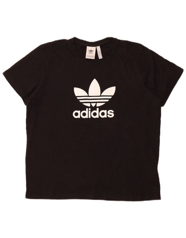 ADIDAS Camiseta gráfica para mujer Top UK 40 XL Algodón negro