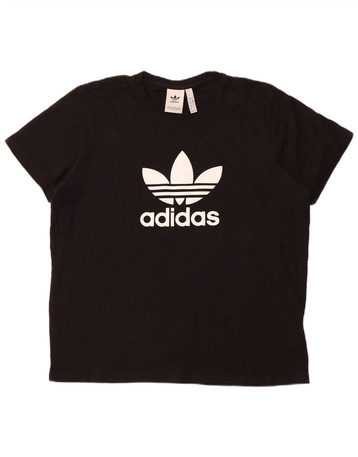 ADIDAS Camiseta gráfica para mujer Top UK 40 XL Algodón negro