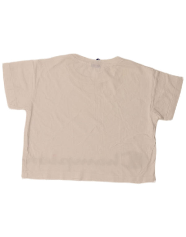 Champion Camiseta Corta Gráfica para Mujer UK 40 Algodón Blanco Mediano