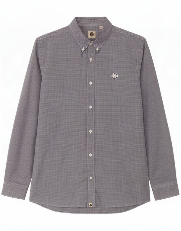 Camisa de corte clásico para hombre de Pretty Green, algodón a cuadros azul grande