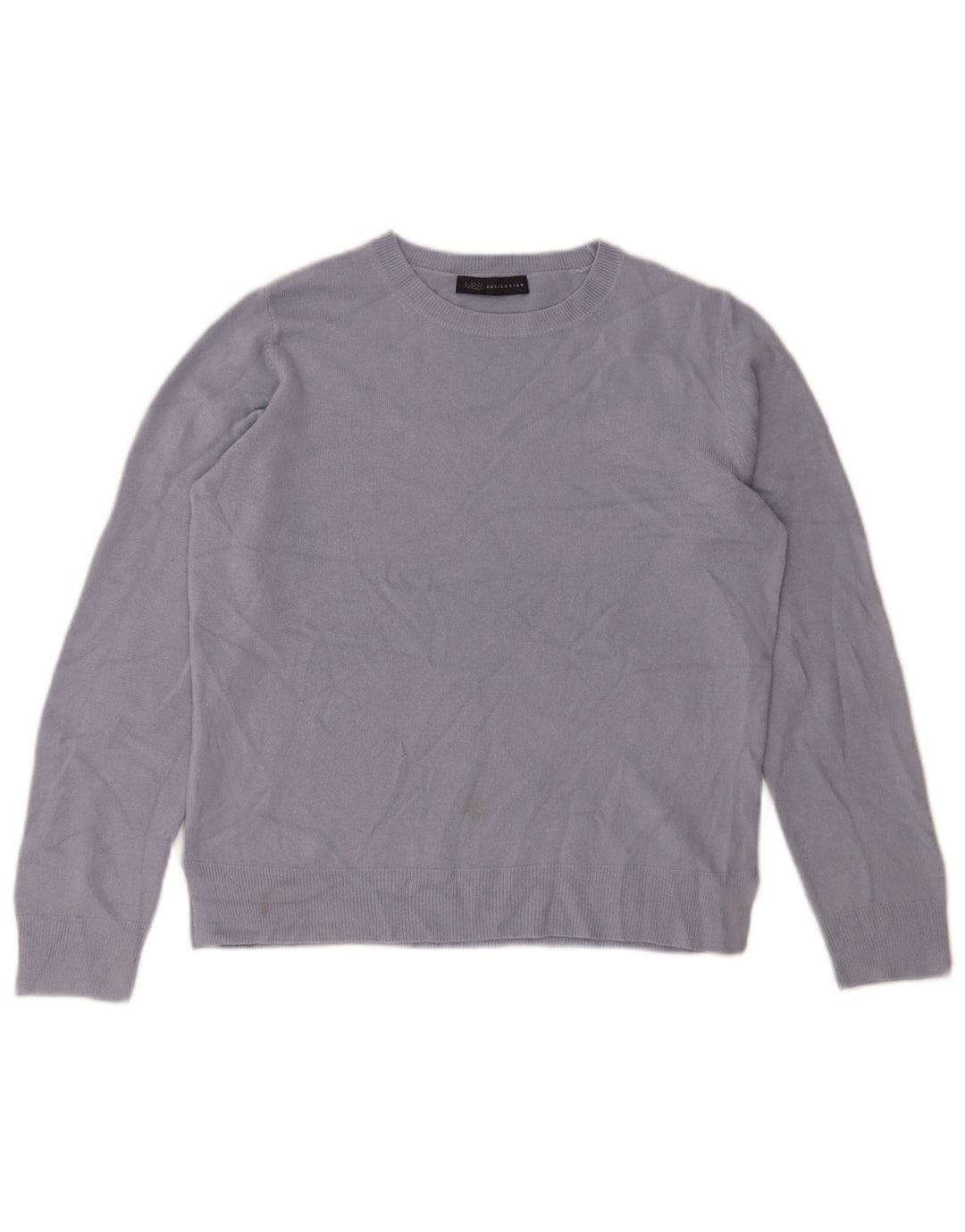 Marks & Spencer Jersey de Cuello Redondo para Mujer UK 40 Acrílico Azul Medio