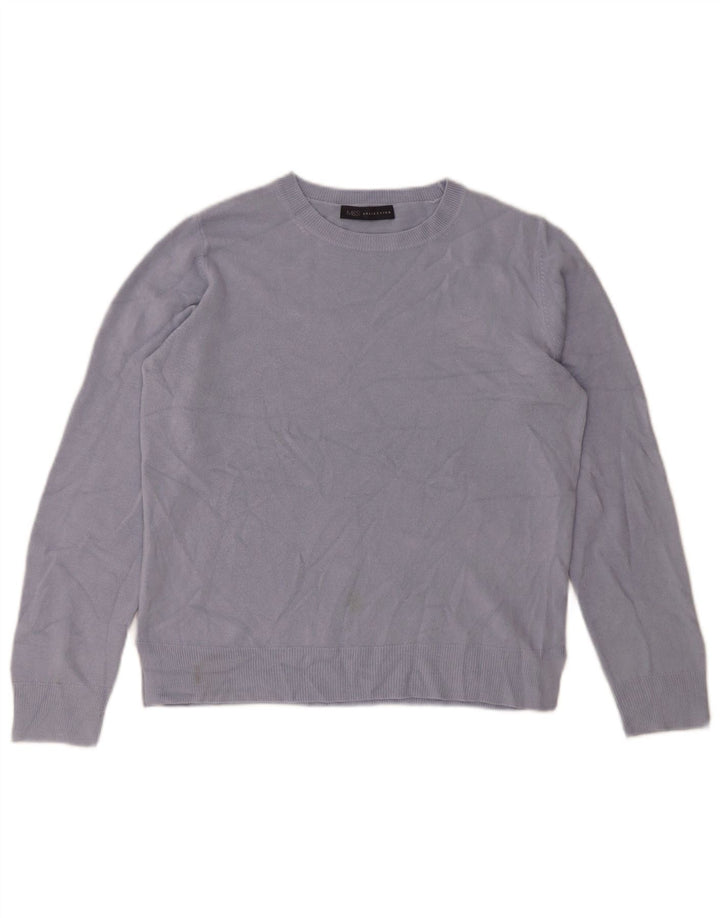 Marks & Spencer Jersey de Cuello Redondo para Mujer UK 40 Acrílico Azul Medio