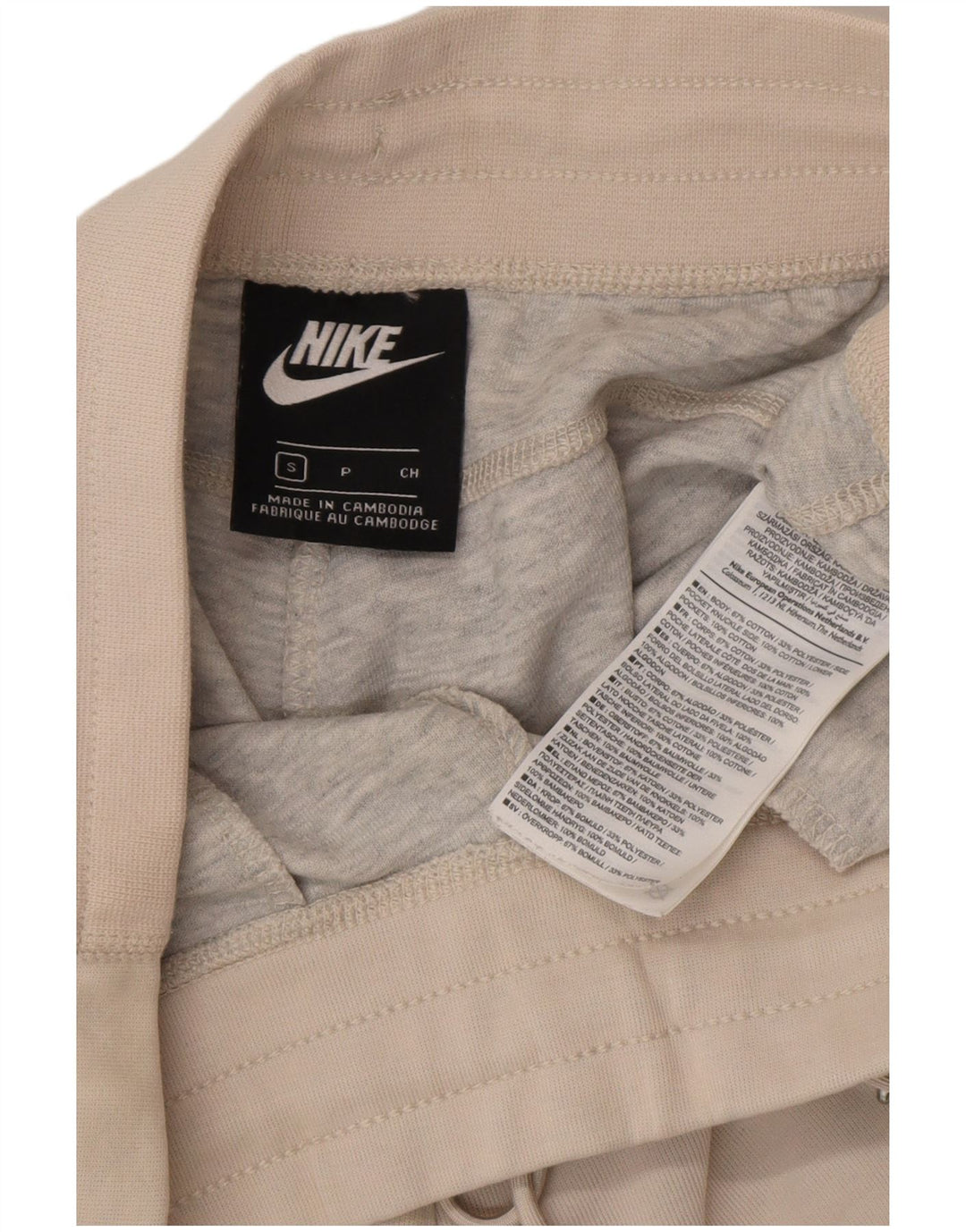NIKE Hombre Pantalones de Chándal Joggers Small Beige Algodón