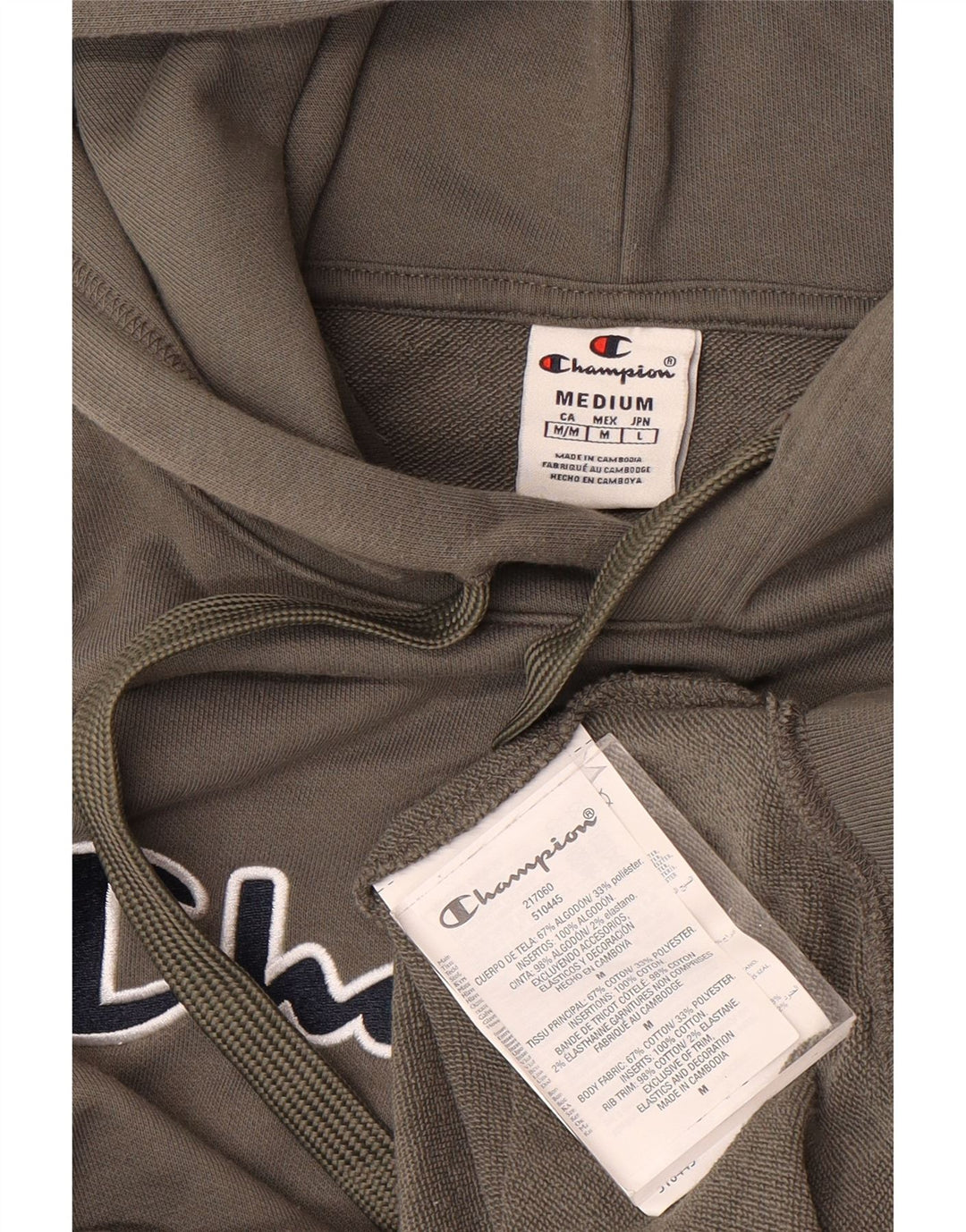 CHAMPION Jersey con capucha gráfica para hombre Algodón caqui medio