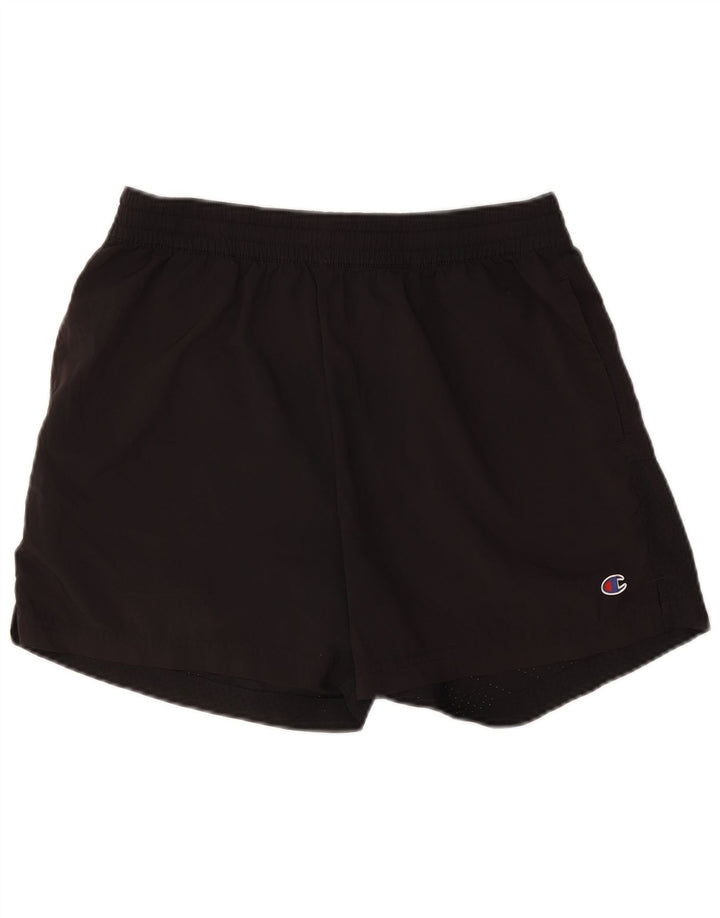 Champion Pantalones cortos deportivos para hombre poliéster negro grande