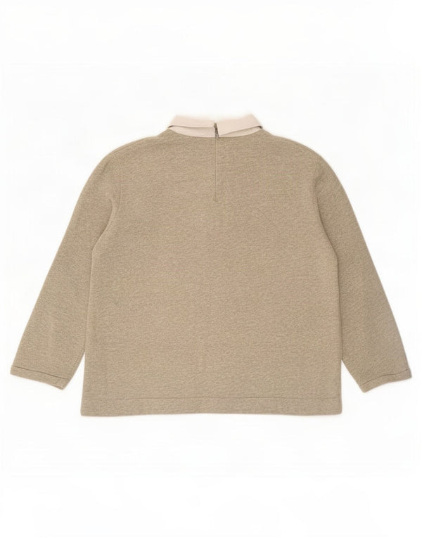 Cos Blusa de manga larga para mujer Top UK 40 Algodón moteado gris medio
