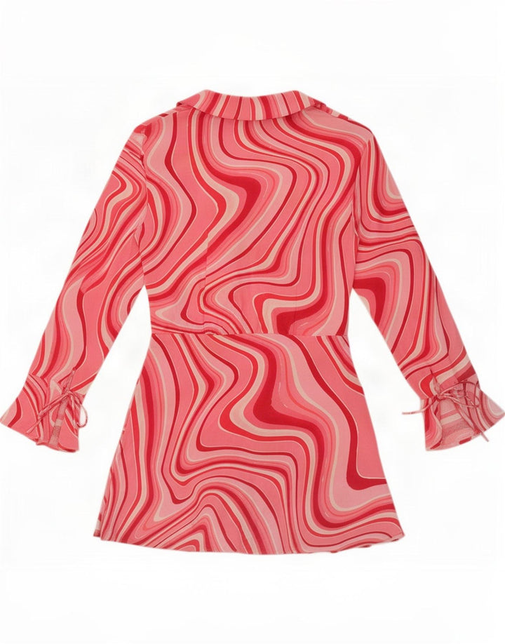 Zara Vestido tubo con estampado abstracto recortado para mujer UK 40 Rosa mediano