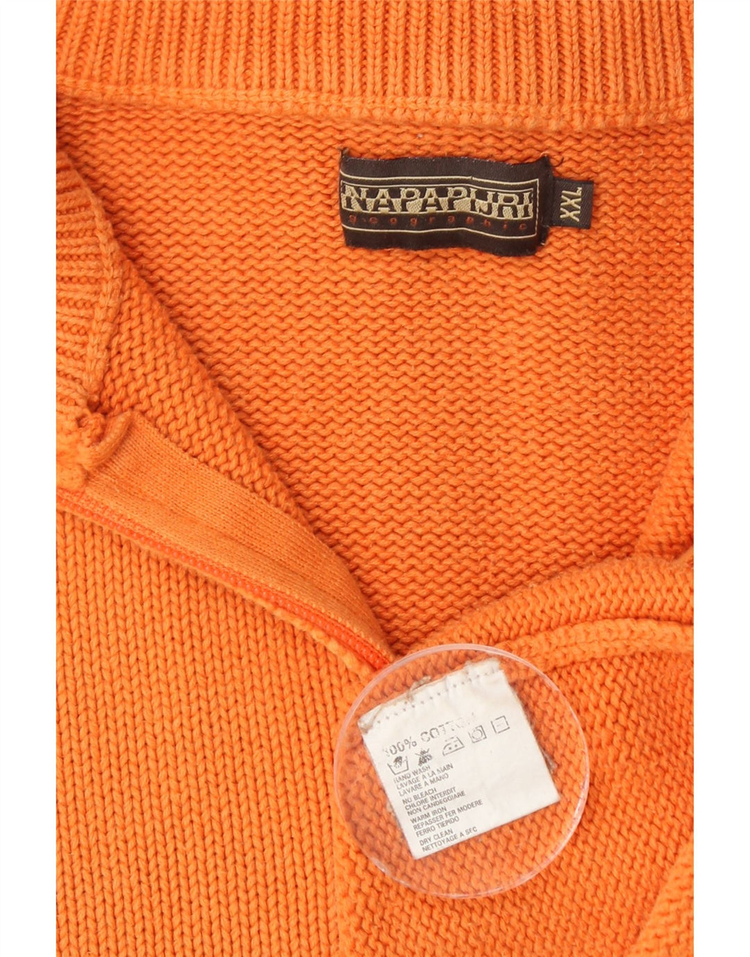 NAPAPIJRI Suéter tipo jersey con cuello y cremallera Geographic para hombre 2XL Algodón naranja
