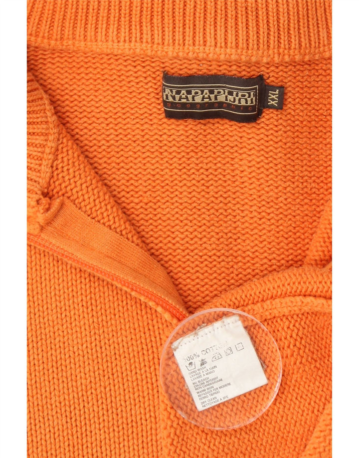 NAPAPIJRI Suéter tipo jersey con cuello y cremallera Geographic para hombre 2XL Algodón naranja