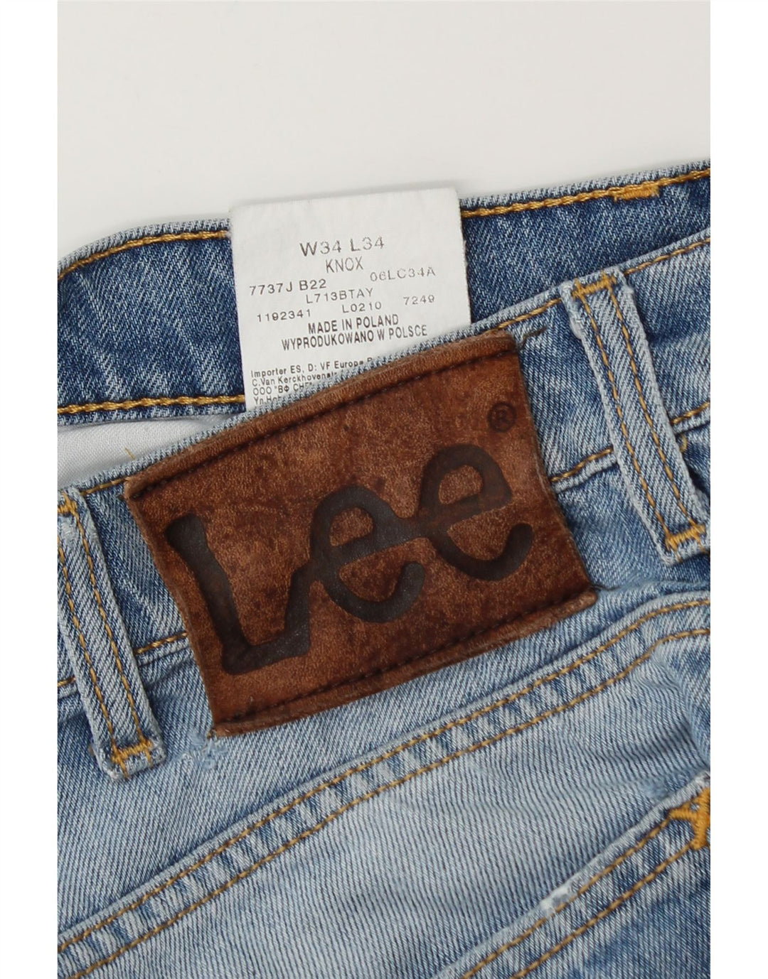 Lee Vaqueros Rectos Knox para Hombre W34 L34 Algodón Azul