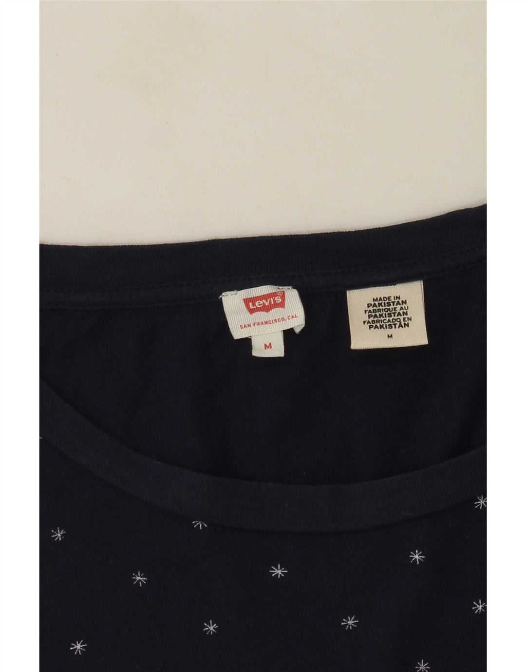 Levi's Camiseta para mujer Top UK 44 Medium Azul marino manchado