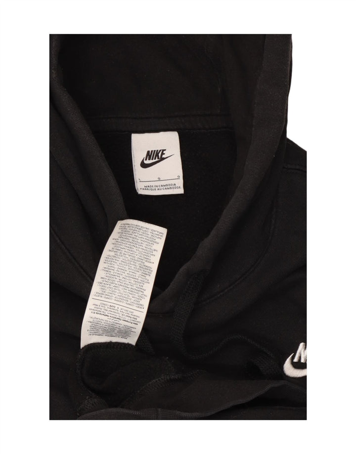 NIKE Sudadera con capucha para hombre, talla grande, algodón negro