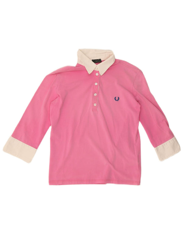 Fred Perry Polo de manga 3/4 para niña 13-14 años XL Bloque de color rosa