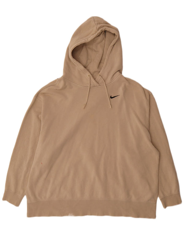 Nike Jersey con capucha extragrande para mujer UK 22 2XL Algodón beige