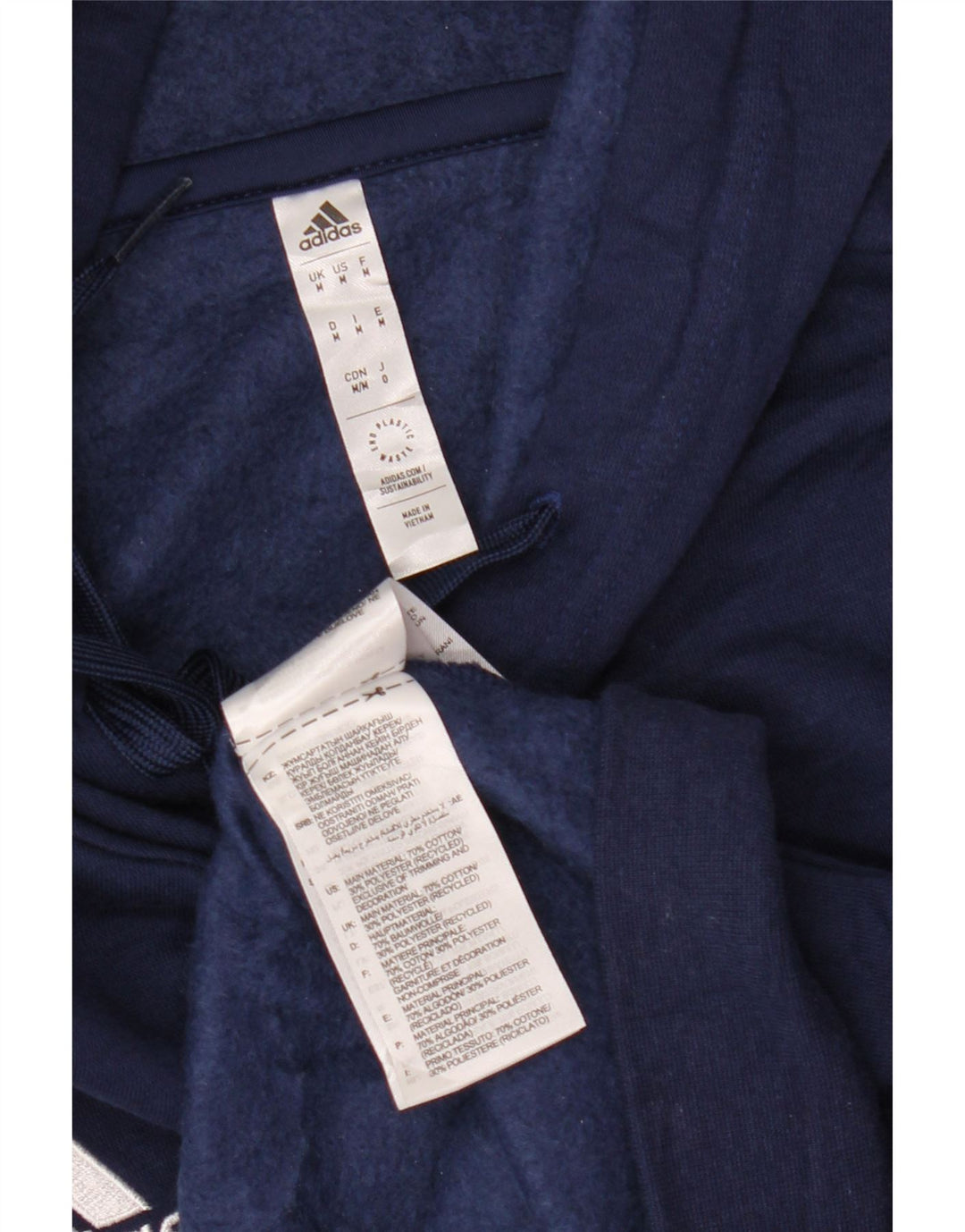 Adidas Hombre Sudadera Con Capucha Jumper Medium Azul Marino Algodón