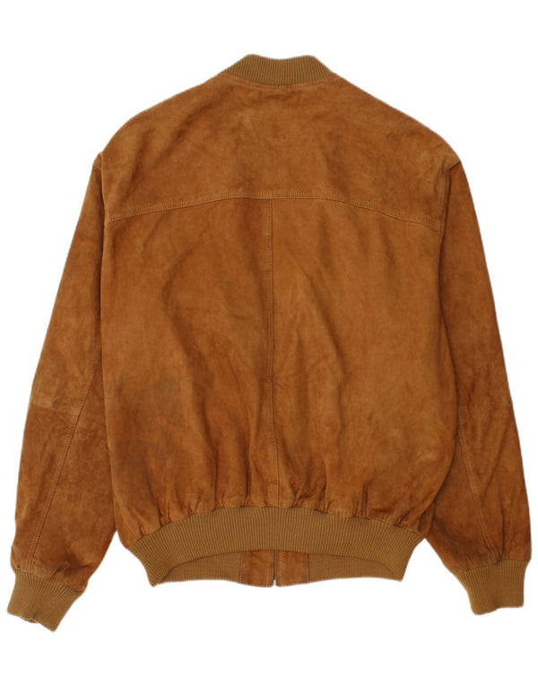 Vintage hombres ante bomber chaqueta IT 54 2XL cuero marrón