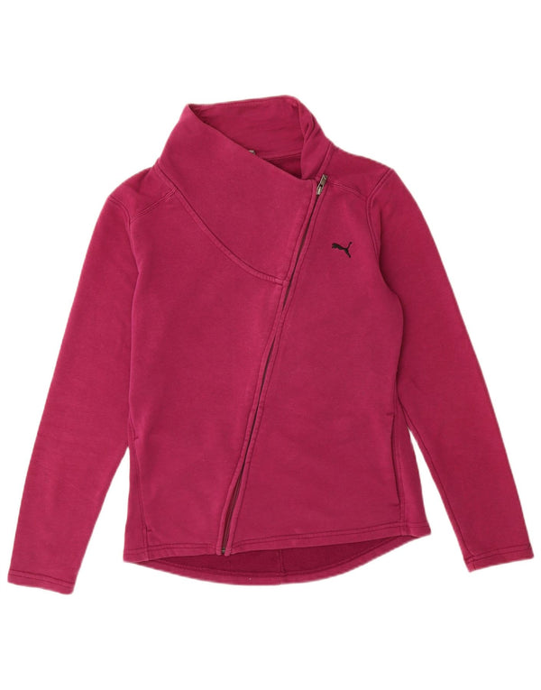Puma Mujer Chándal Top Chaqueta UK 12 Medio Rosa Algodón