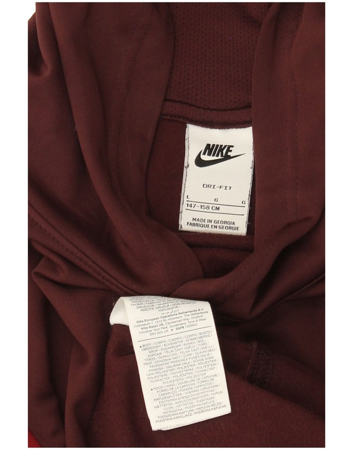 NIKE Sudadera con capucha para niños, talla grande, color burdeos, 12-13 años