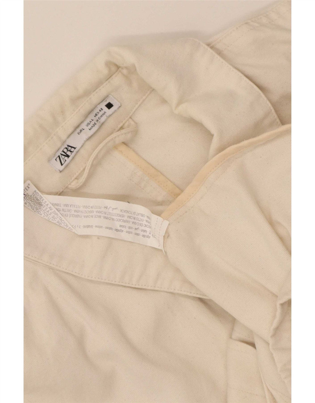 Zara Mens Utility Jacket UK 40 Grande Algodón Beige