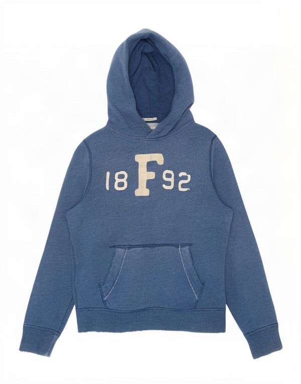 Abercrombie & Fitch Jersey con capucha gráfica para hombre Algodón azul medio
