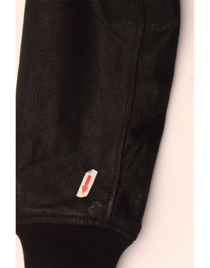 Chaqueta de cuero para hombre contemporánea UK 36 Small Black Leather