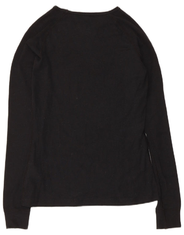 Mountain Warehouse Top para mujer de manga larga UK 8 Small Lana negra