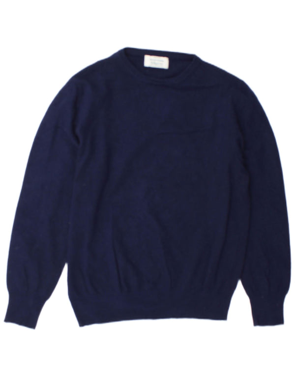 Benetton Jersey Con Cuello Barco Para Mujer UK 42 Medium Azul Marino