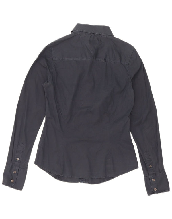 Camisa Tommy Hilfiger para mujer UK 12 Medium Azul marino Algodón