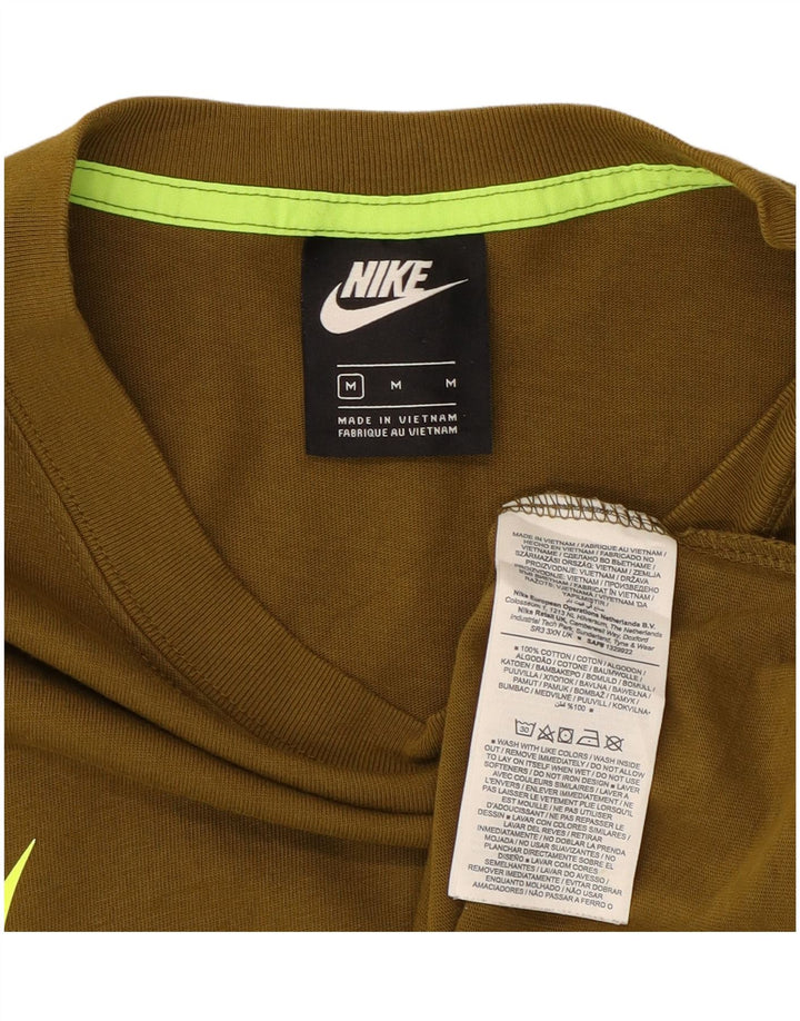 Nike Camiseta gráfica para hombre Top de algodón caqui mediano