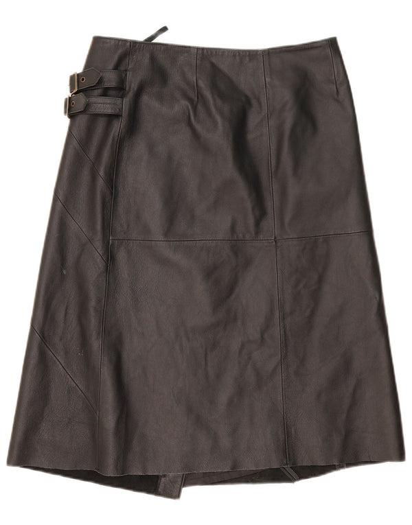 Vero Moda Womens Leather Wrap Skirt EU 38 Medium W30 Black